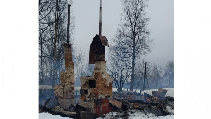 В деревне в Тверской области двухквартирный дом сгорел из-за "буржуйки" в туалете - новости ТИА